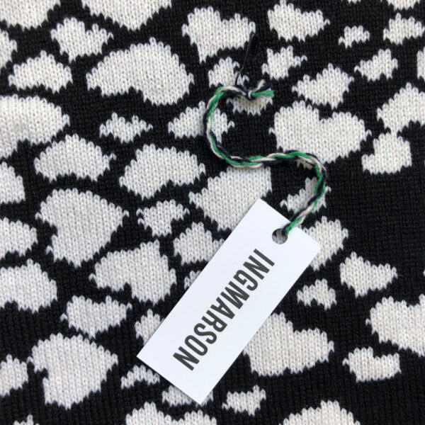 Ingmarson Hearts Wool & Cashmere Scarf Black, view 2