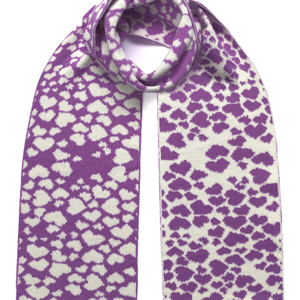 Ingmarson Hearts Wool & Cashmere Scarf Lilac, view 2
