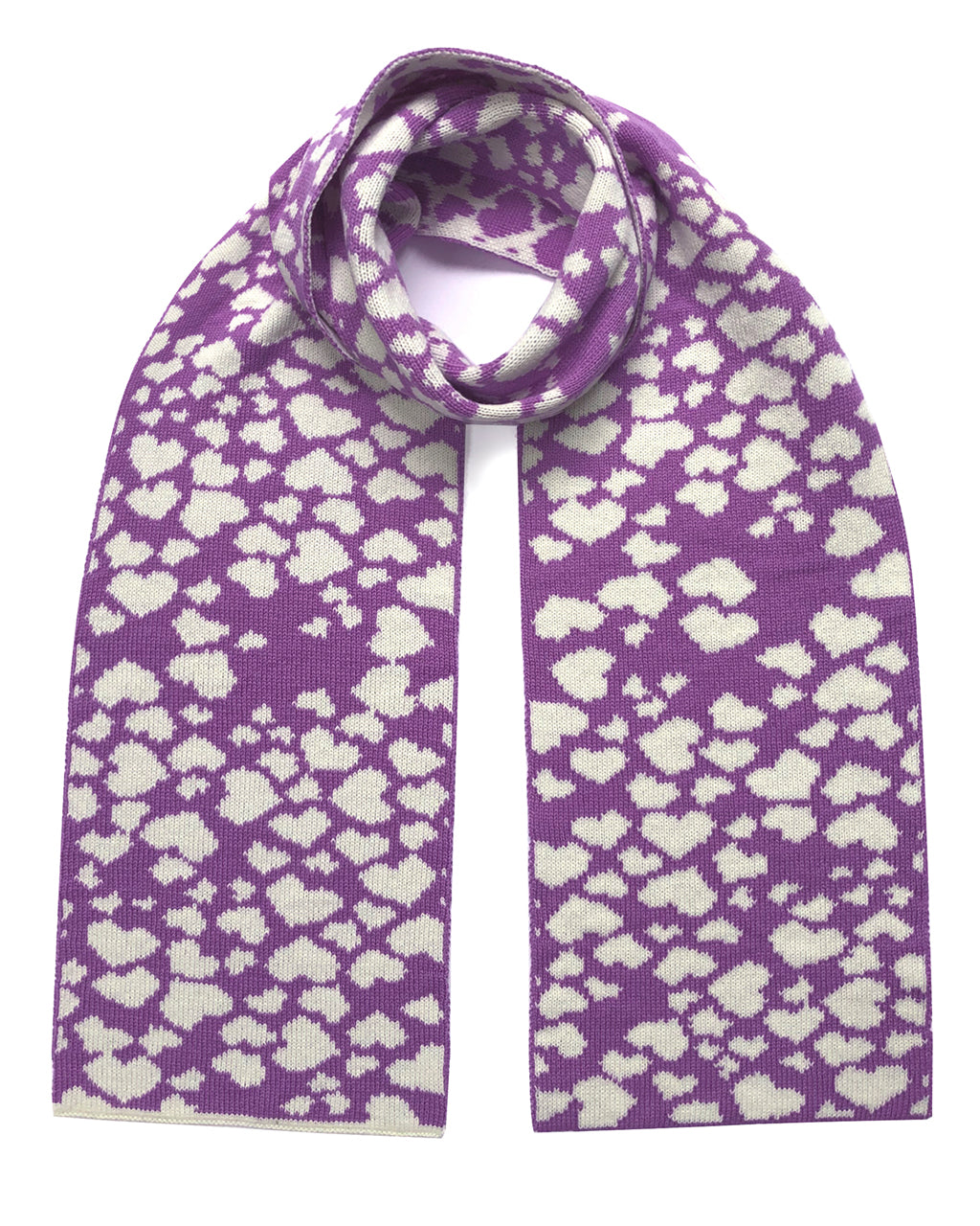 Ingmarson Hearts Wool & Cashmere Scarf Lilac