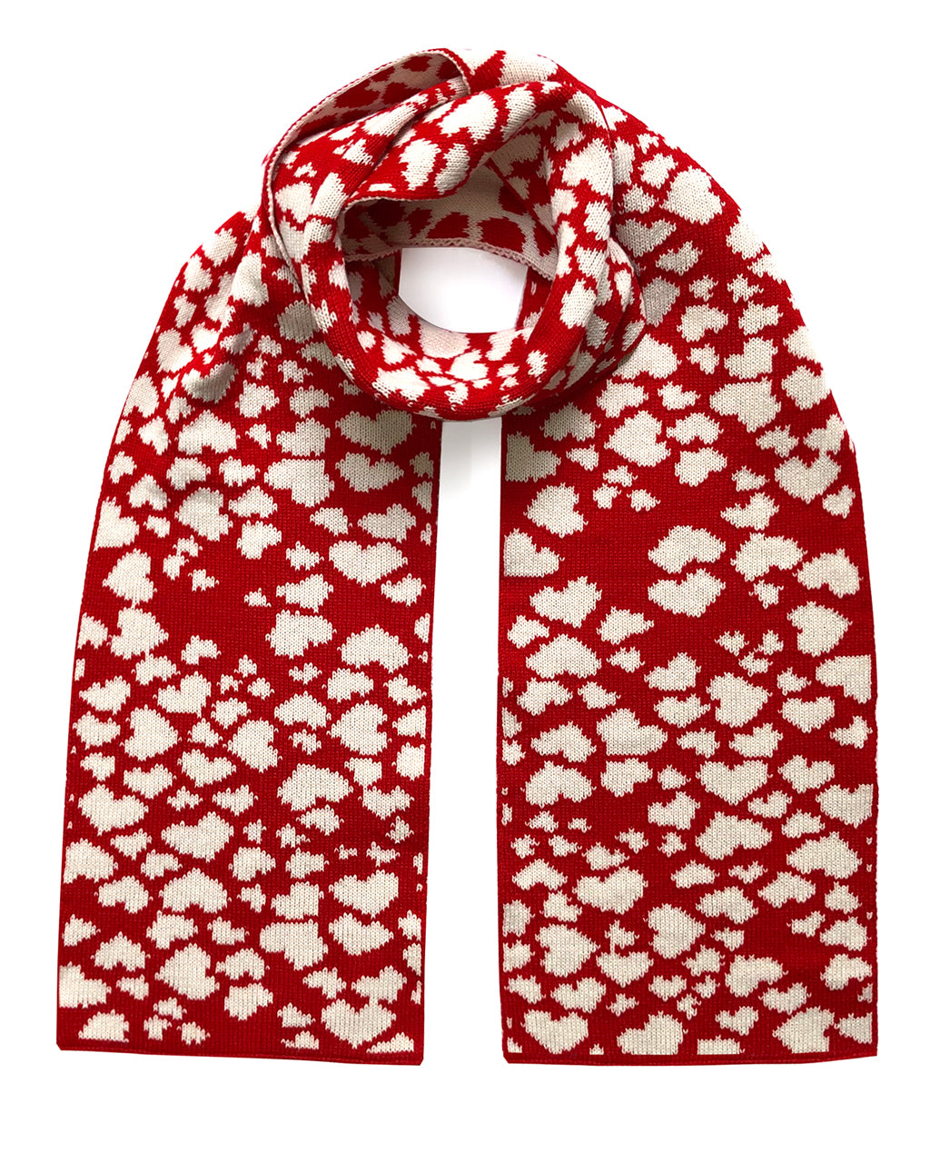 Ingmarson Hearts Wool & Cashmere Scarf Red