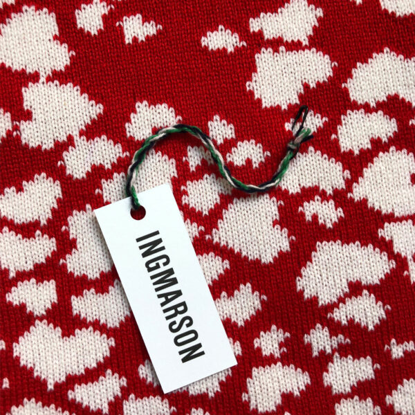 Ingmarson Hearts Wool & Cashmere Scarf Red, view 4