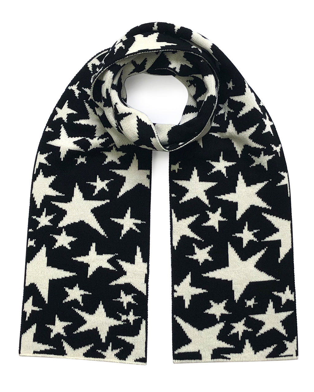 Ingmarson Stars Wool & Cashmere Scarf Black & White