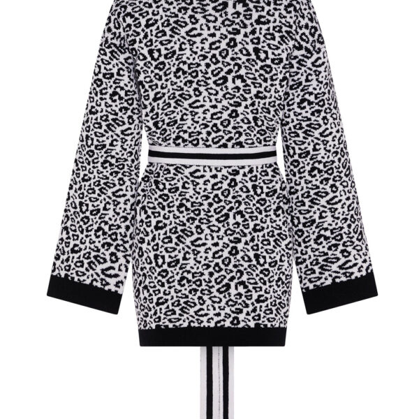 Ingmarson Leopard Knitted Wool & Cashmere Cardigan, view 4