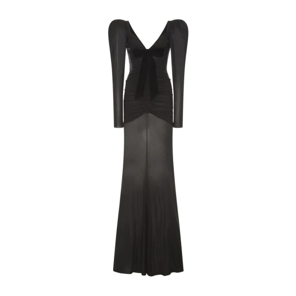 Laminated Jersey Draped Evening Dress Laminated Jersey Draped Evening Dress Clothing Alessandra Rich Luxury Shoes 