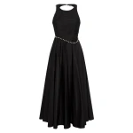 Aje Black Dress Florence Pearl Trim Midi Dress Clothing Aje Luxury Shoes 