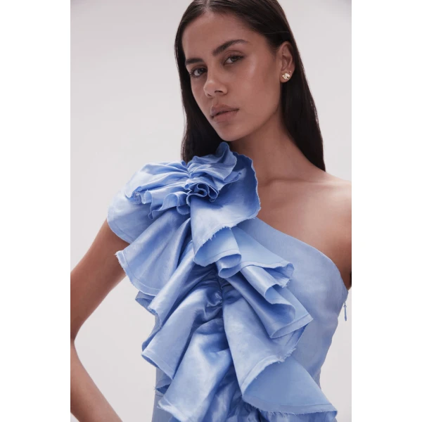 Adelia Ruffle Midi Dress