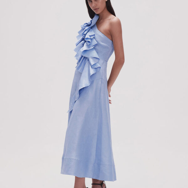 Aje Adelia Ruffle Midi Dress, view 5