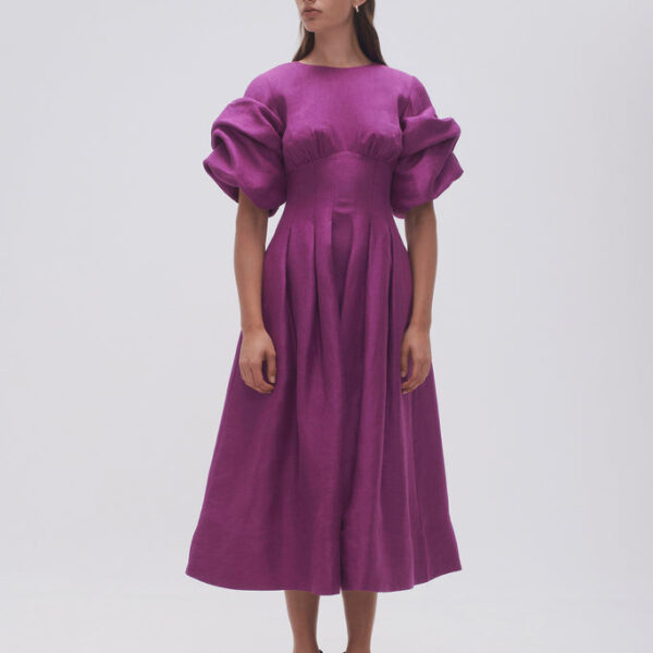 Aje Adelie Puff Sleeve Midi Dress, view 2