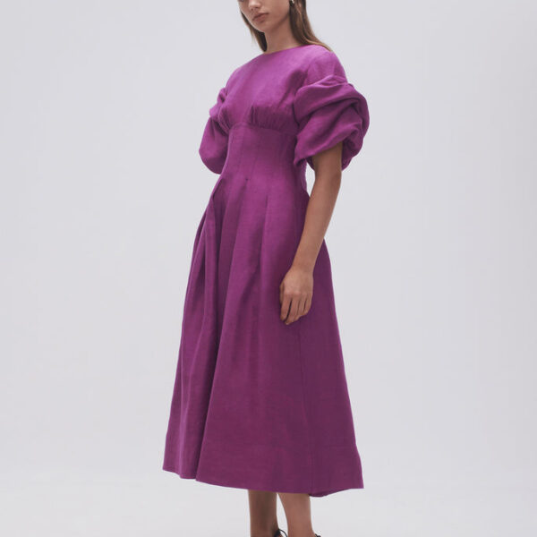 Aje Adelie Puff Sleeve Midi Dress, view 3