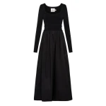 Aje Black Dress Audrey Knit Midi Dress Clothing Aje Luxury Shoes 