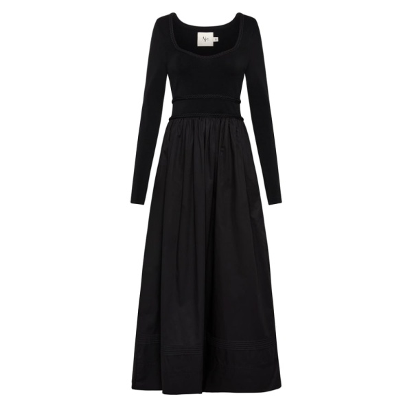 Aje Black Dress Audrey Knit Midi Dress Clothing Aje Luxury Shoes 
