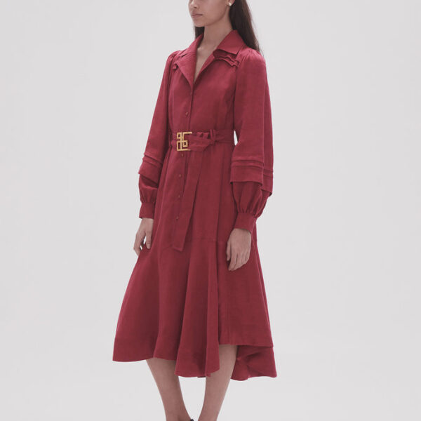 Aje Caroline Belted Midi Dress, view 3
