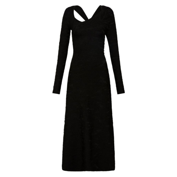 Aje Black Dress Celeste Twist Knit Midi Dress Clothing Aje Luxury Shoes 