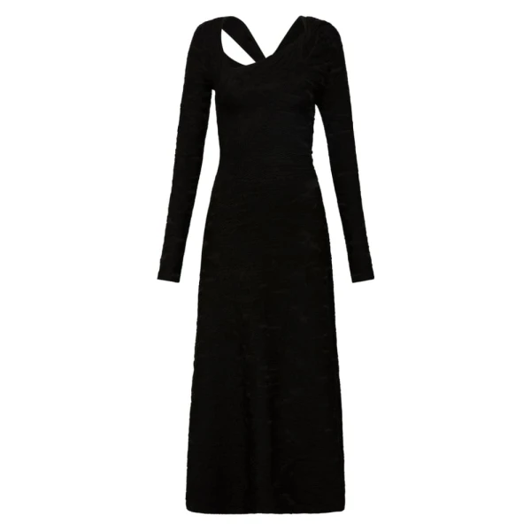 Aje Black Dress Celeste Twist Knit Midi Dress Clothing Aje Luxury Shoes 