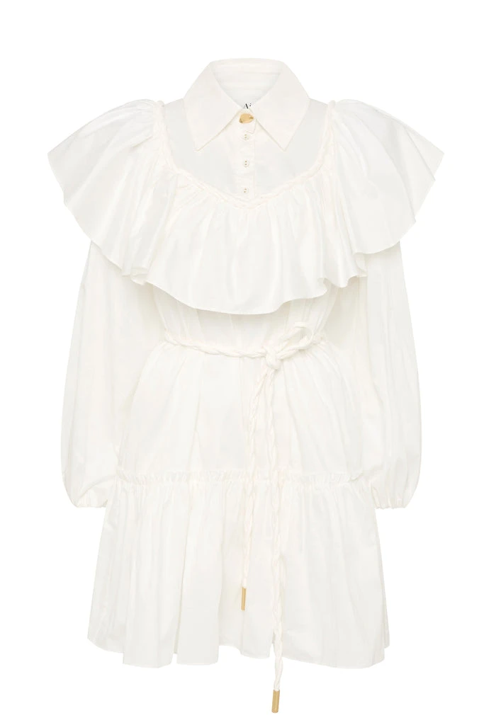 Aje-Dahlia-Flounce-Mini-Dress Aje Ivory dress