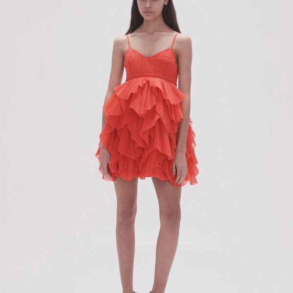 Aje Elsie Pleat Mini Dress, view 3