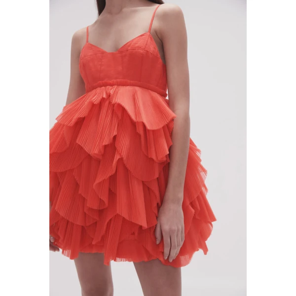 Elsie Pleat Mini Dress