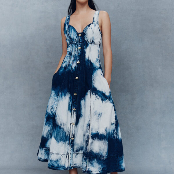 Aje Enigma Denim Midi Dress, view 2