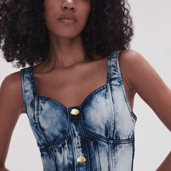 Aje Enigma Denim Midi Dress, view 4