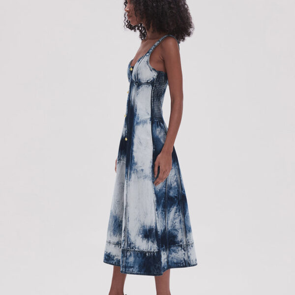 Aje Enigma Denim Midi Dress, view 5