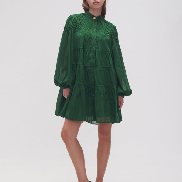 Aje Erika Ruched Tier Mini Dress, view 2