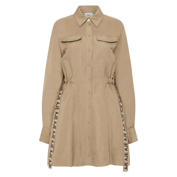 Aje Brown Dress Eternal Logo Mini Dress Clothing Aje Luxury Shoes 