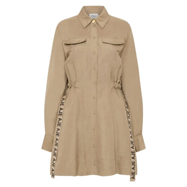 Aje Brown Dress Eternal Logo Mini Dress Clothing Aje Luxury Shoes 