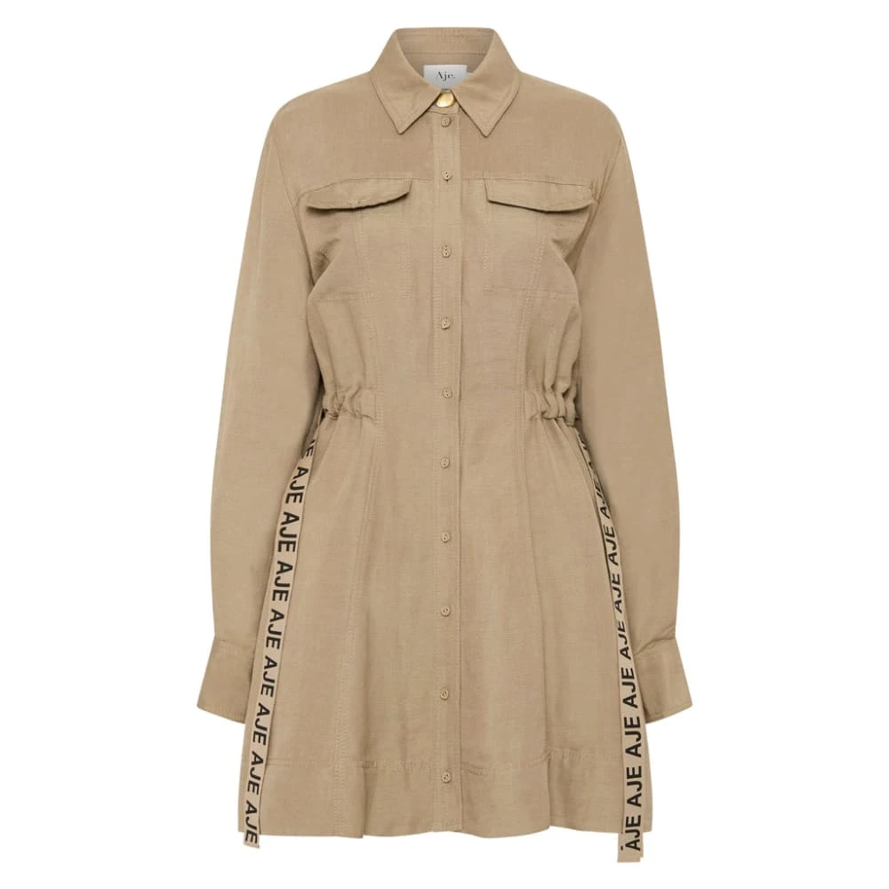Aje Brown Dress Eternal Logo Mini Dress Clothing Aje Luxury Shoes Aje Brown Dress Eternal Logo Mini Dress Clothing Aje Luxury Shoes