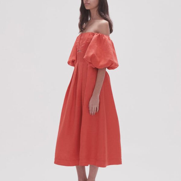 Aje Eugenie Off Shoulder Midi Dress, view 3