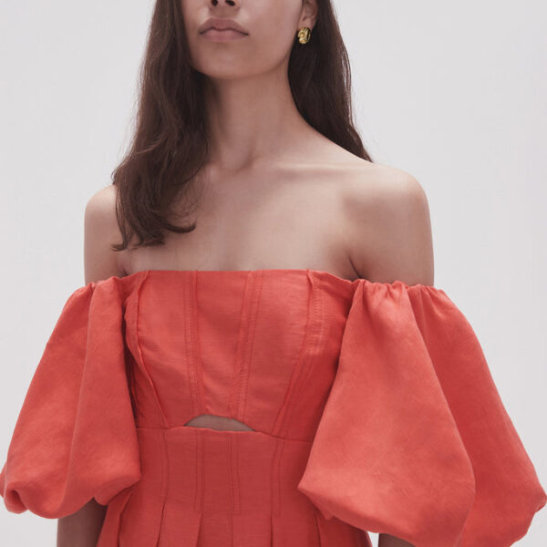 Aje Eugenie Off Shoulder Midi Dress, view 4