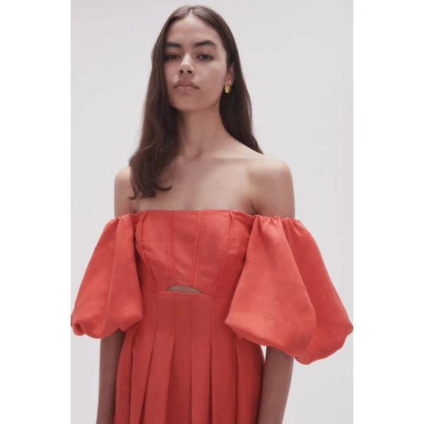 Eugenie Off Shoulder Midi Dress