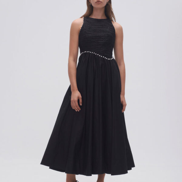 Aje Florence Pearl Trim Midi Dress, view 3