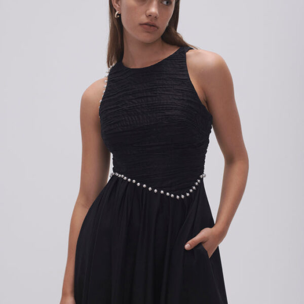 Aje Florence Pearl Trim Midi Dress, view 5