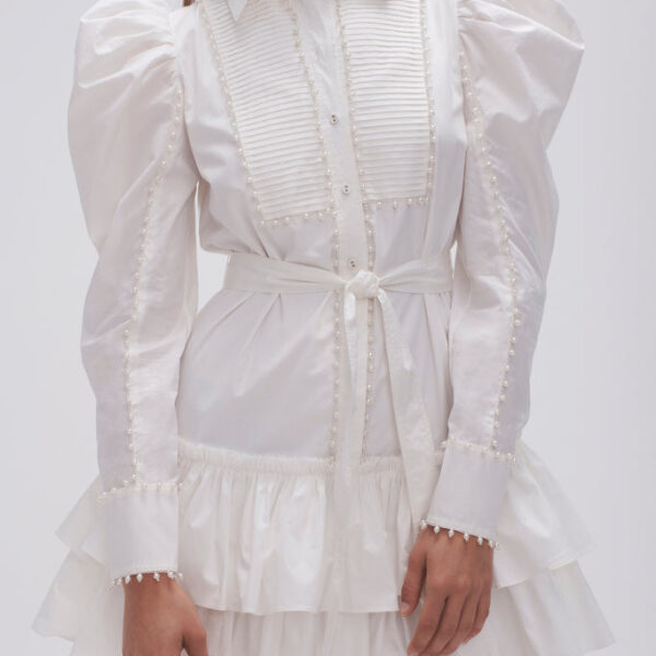 Aje Florence Pearl Trim Mini Dress, view 4