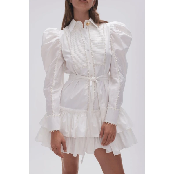 Florence Pearl Trim Mini Dress