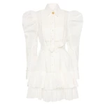 Aje Ivory Dress Florence Pearl Trim Mini Dress Clothing Aje Luxury Shoes 