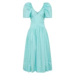 Aje Blue Dress Gabrielle Plunge Midi Dress Clothing Aje Luxury Shoes 