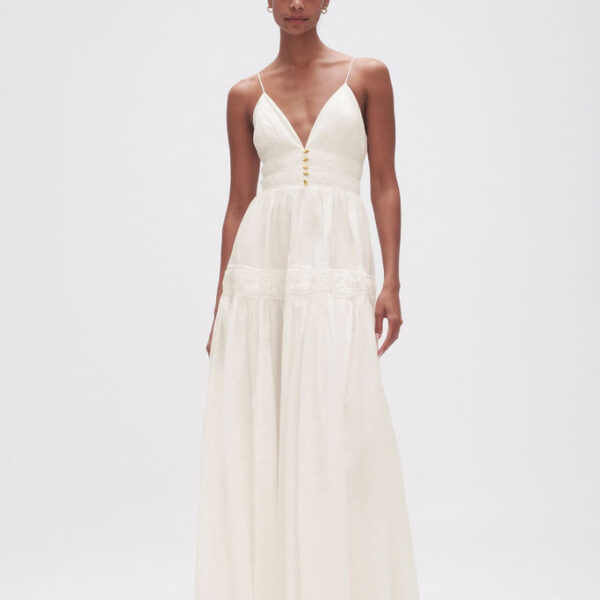 Aje Grace Tiered Maxi Dress, view 3