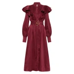 Aje-Isabella-Belted-Midi-Dress Aje Red dress