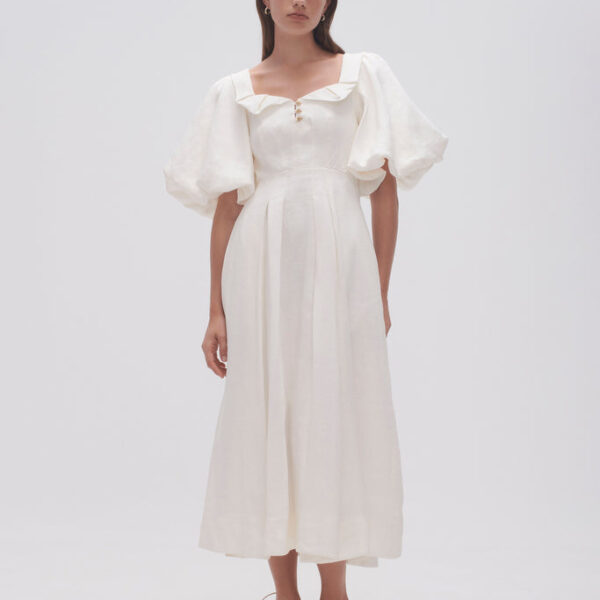 Aje Jessica Frill Midi Dress, view 3