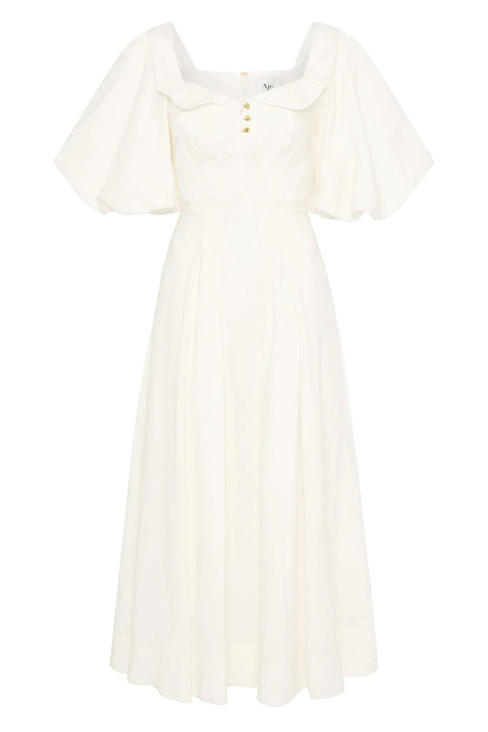 Aje-Jessica-Frill-Midi-Dress Aje Ivory dress