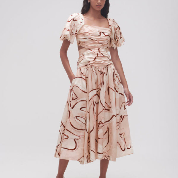 Aje Marianne Ruched Midi Dress, view 3