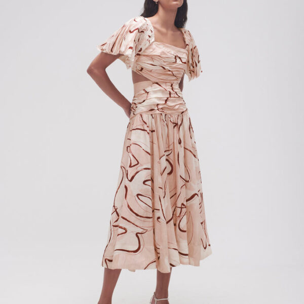 Aje Marianne Ruched Midi Dress, view 5