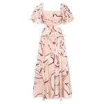 Aje Multicolour Dress Marianne Ruched Midi Dress Clothing Aje Luxury Shoes 