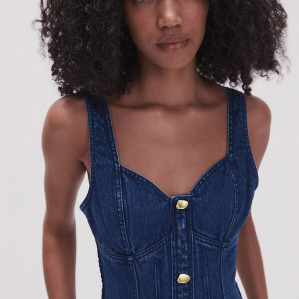 Aje May Denim Midi Dress, view 4