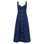 Aje Blue Dress May Denim Midi Dress Clothing Aje Luxury Shoes Aje Blue Dress May Denim Midi Dress Clothing Aje Luxury Shoes