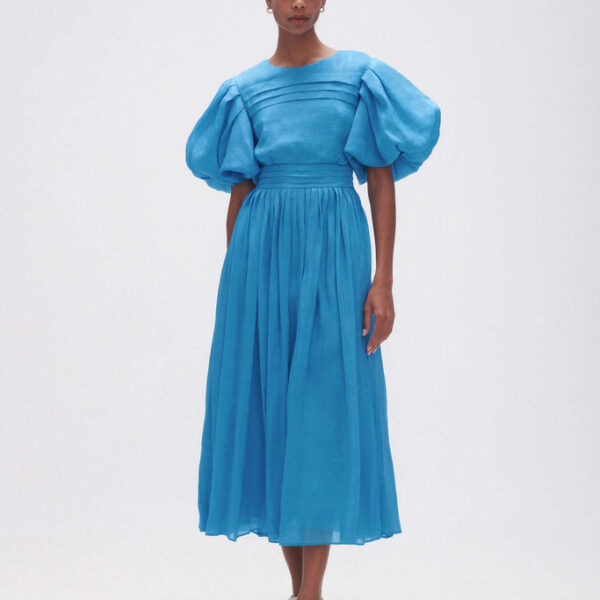 Aje Sylvia Pintuck Midi Dress, view 3