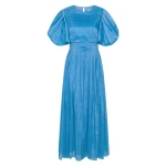 Aje Blue Dress Sylvia Pintuck Midi Dress Clothing Aje Luxury Shoes 