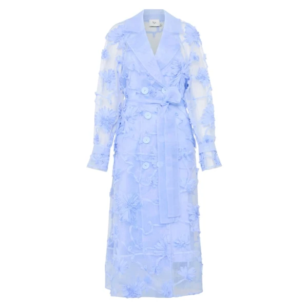 Aje Blue Dress Ursula Trench Coat Dress Clothing Aje Luxury Shoes 