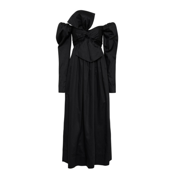 Aje Black Dress Valentina Bow Midi Dress Clothing Aje Luxury Shoes 